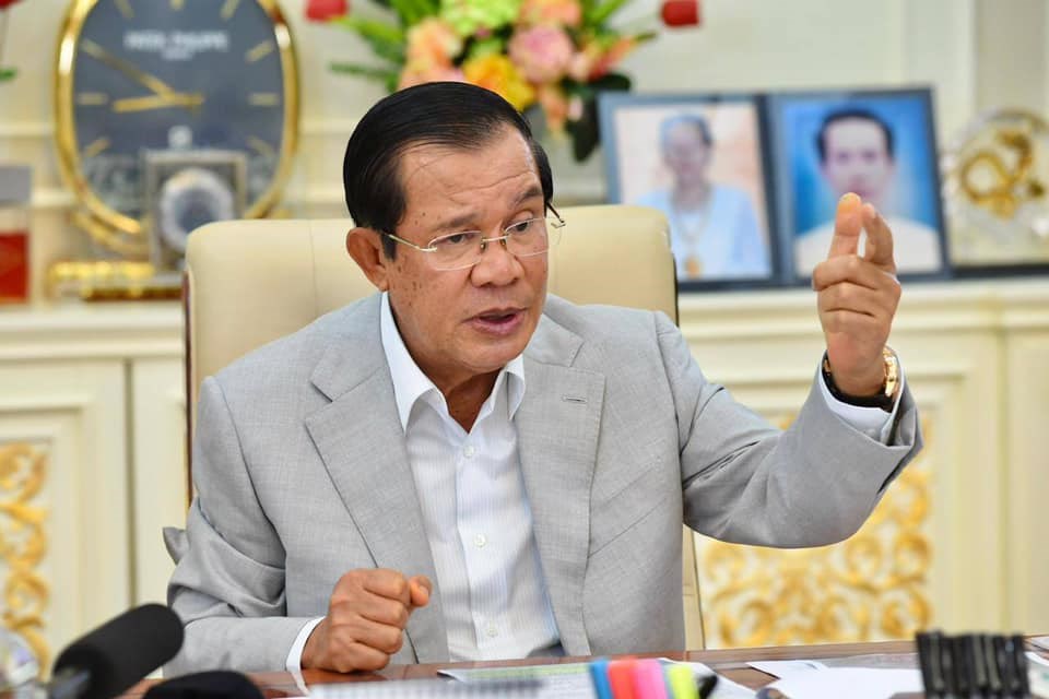 柬埔寨總理洪森(Hun Sen)20日說,境內一個中國人社區爆發疫情。(圖取自facebook.com/hunsencambodia)