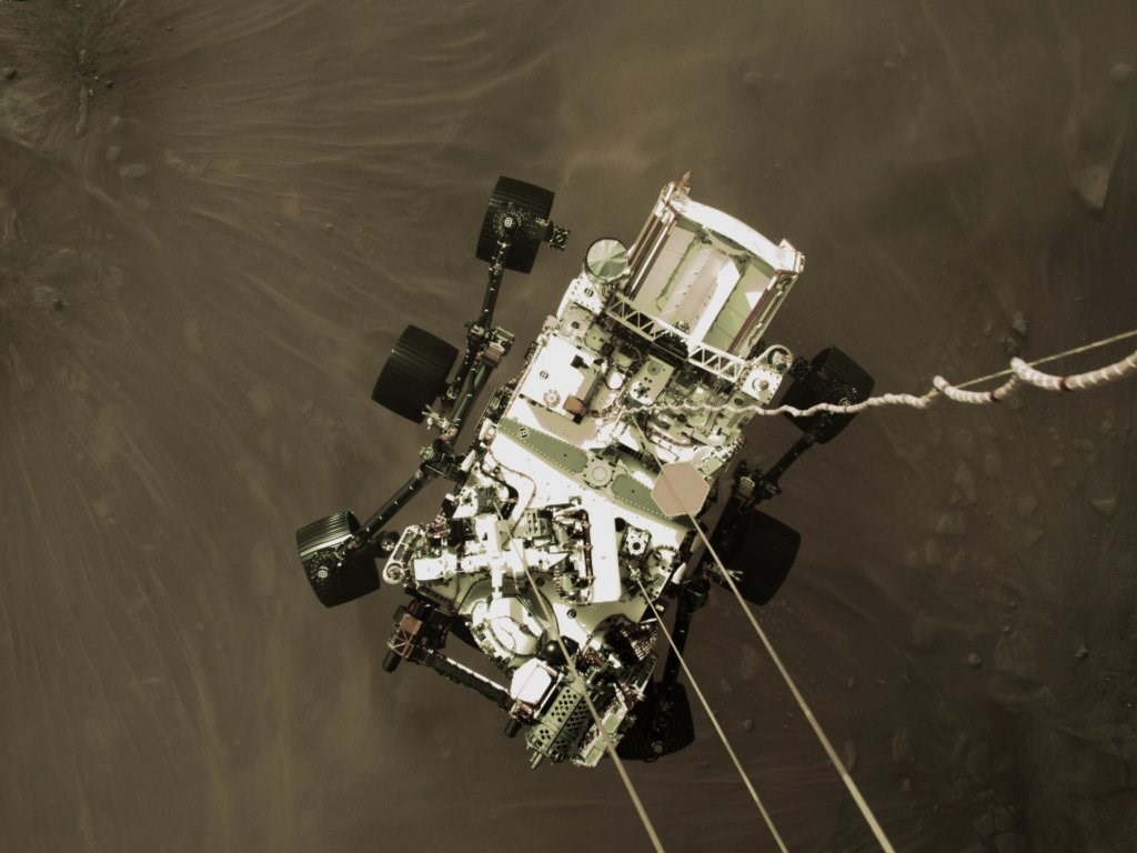 NASA 22日公布火星探測車「毅力號」在火星錄下的錄音。(圖取自twitter.com/NASA)
