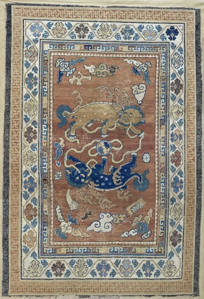 故宮南院亞洲織品展登場雙獅戲球紋毯具吉祥意涵| 文化| 中央社CNA