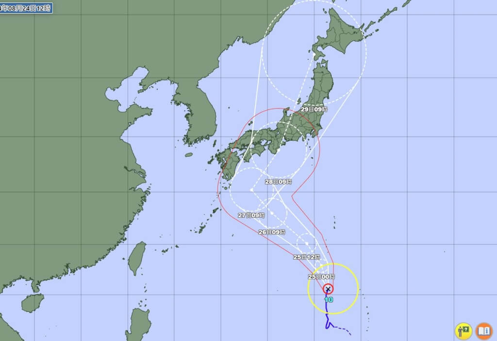 颱風珊珊正朝日本行進。（圖／取自日本氣象廳網頁jma.go.jp）