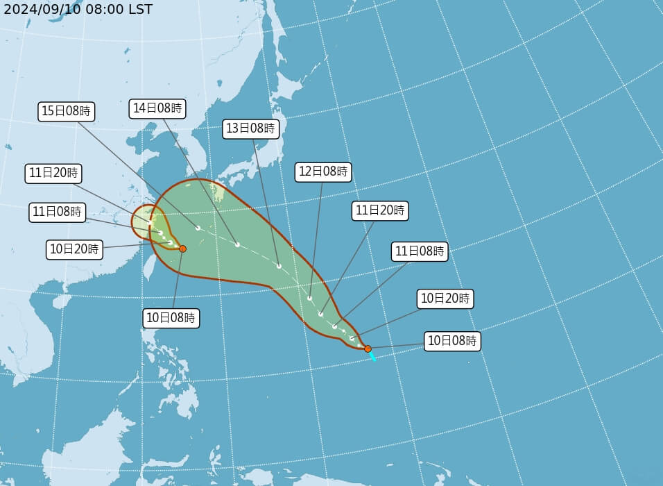 氣象署10日表示，目前海面上2個熱帶低壓有機會在11日增強為颱風。（圖／取自中央氣象署網頁cwa.gov.tw）