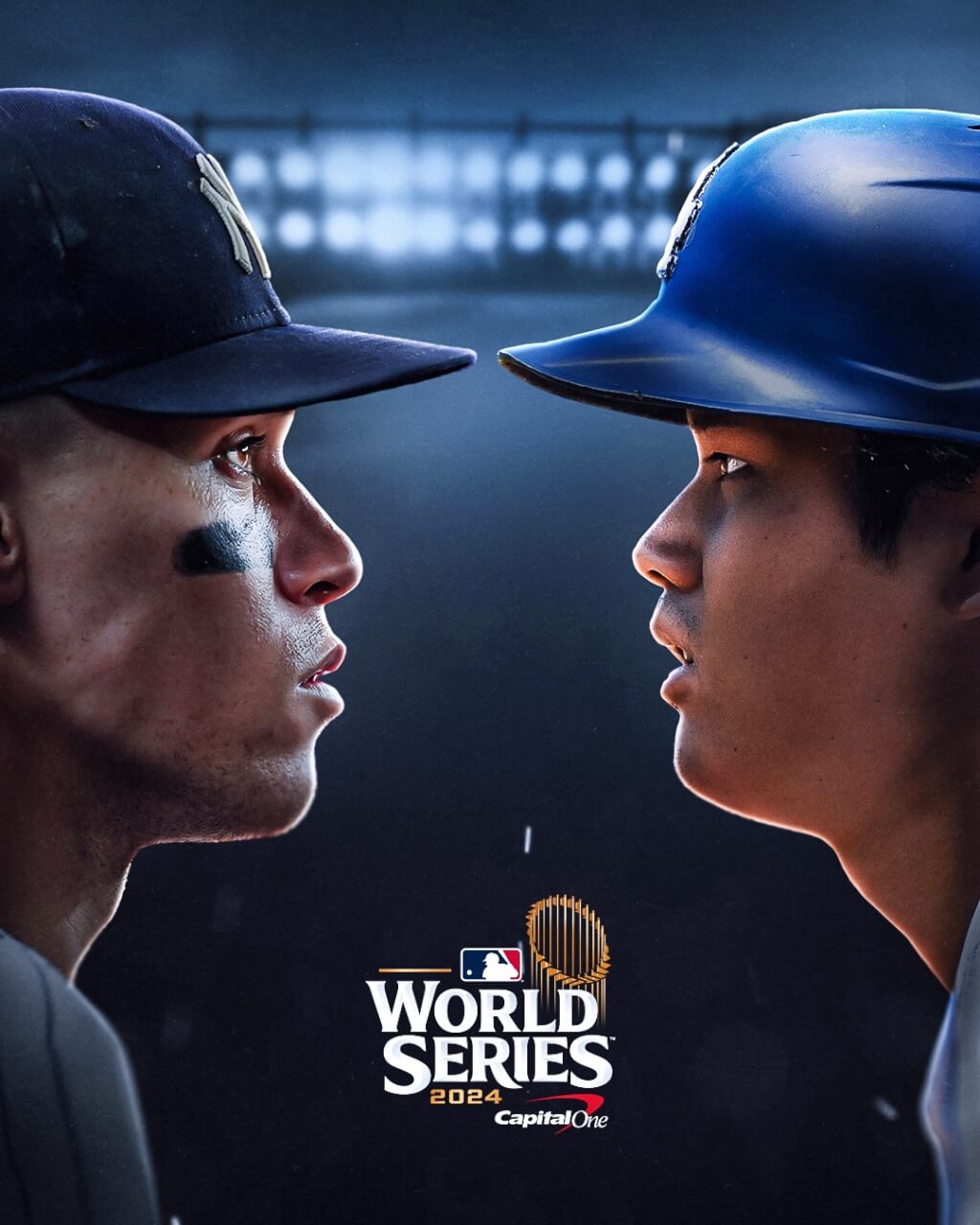 MLB紐約洋基與洛杉磯道奇將在世界大賽對決，洋基隊賈吉（左）與道奇隊大谷翔平（右）之爭受矚。（圖／取自x.com/mlb）