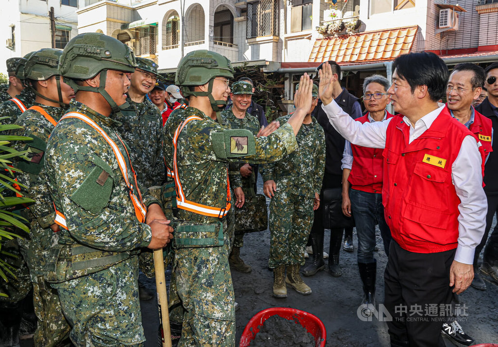 花蓮堰塞湖溢流　賴總統慰勉救災國軍（1）