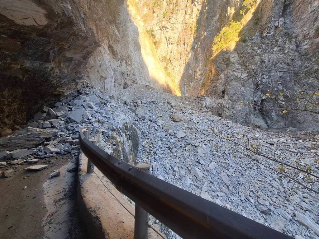 花蓮立霧溪堰塞湖壩體