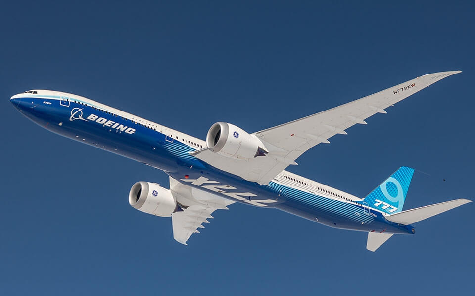 圖為波音777X噴射機。（圖取自波音網頁boeing.com）