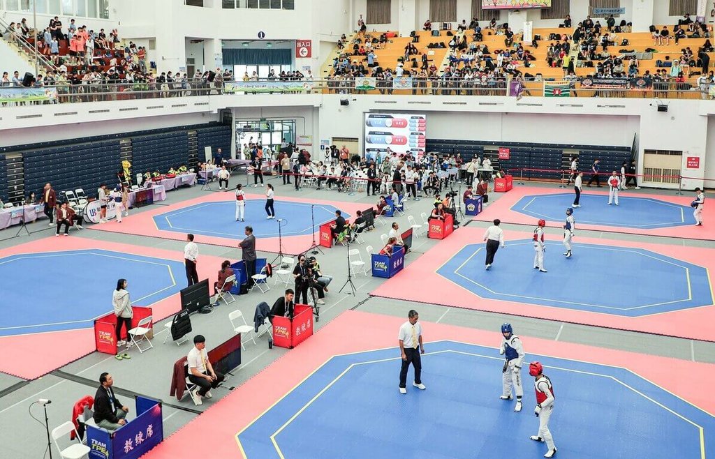 全中運跆拳道對打項目　嘉縣立體育館進行