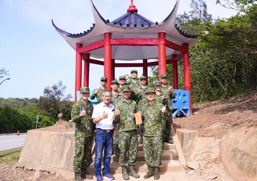 軍民合作　南竿鄉公所與馬防部共同修繕八角亭
