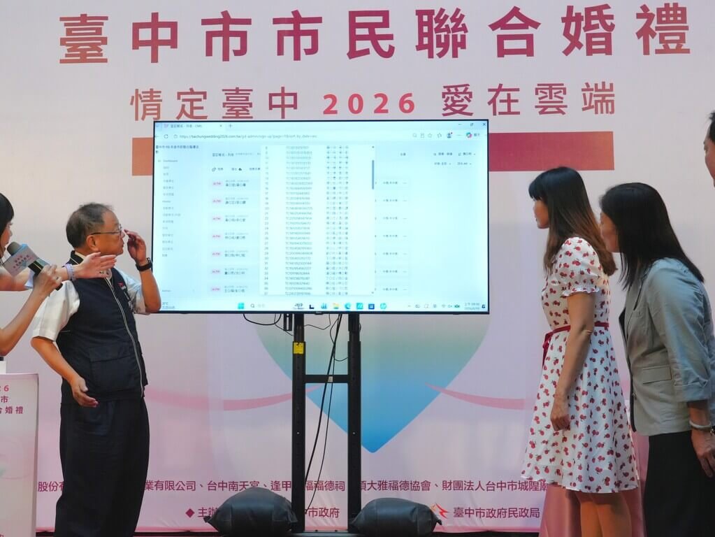 中市1463對新人報名搶空中婚禮 抽出66對赴沖繩