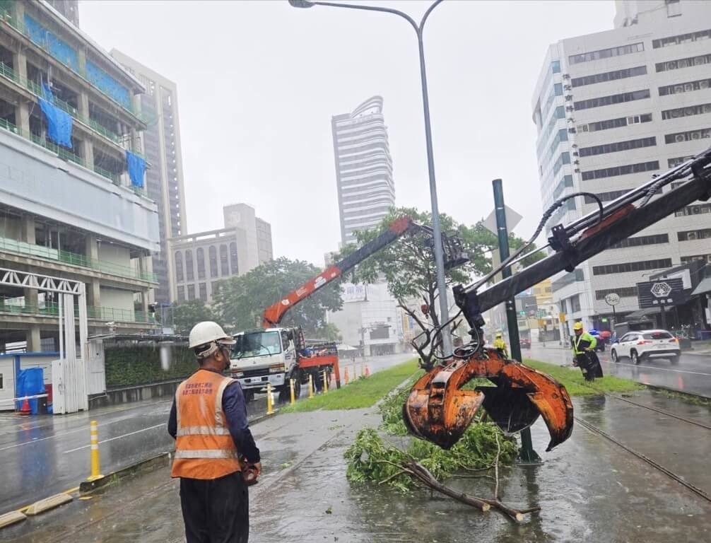 高雄豪雨釀災 傾倒路樹擦撞輕軌、仁武2起坍方