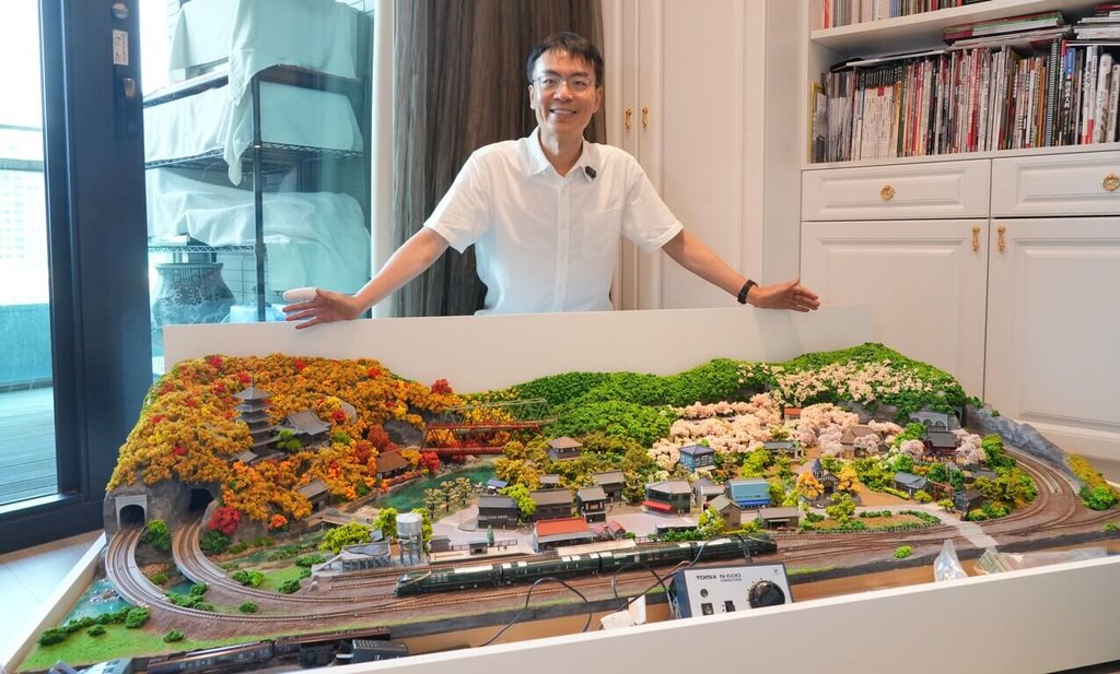 温世政鐵道模型迷　巧手構築小小世界