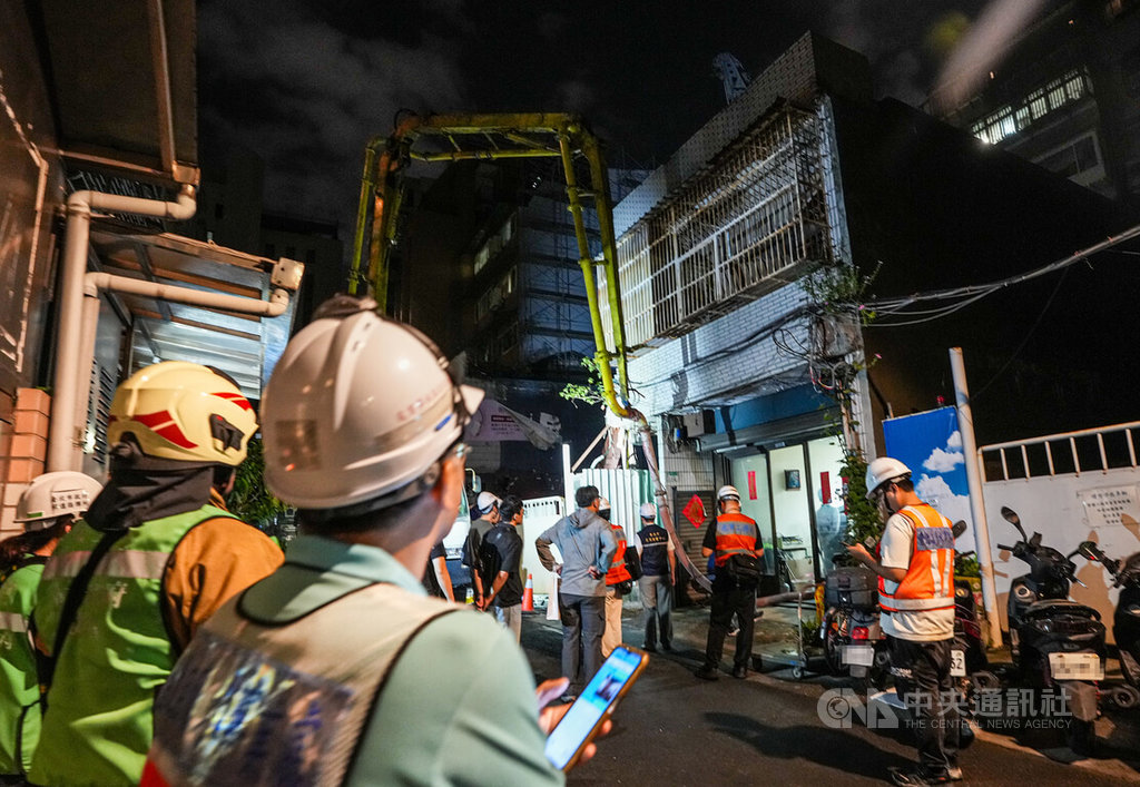 北市民權東路工地損鄰案　入夜後持續搶修