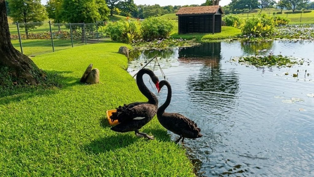 黑天鵝成台中后里環保公園吸睛亮點