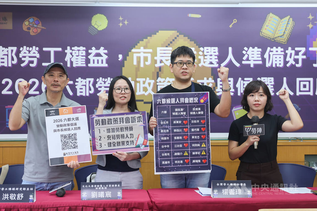勞陣拜會6都市長參選人　檢視勞動政策（1）