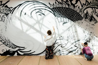 朱銘美術館塗鴉展 讓民眾刷白漆「畫」下句點