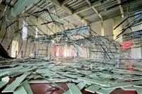 羽球場天花板地震塌落 桃市：依契約究責統包商