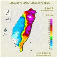 宜蘭桃園累積雨量居前10名 大同鄉734毫米最多