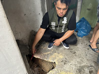 基隆西定路一處水溝破損淘空路基 市府緊急修補