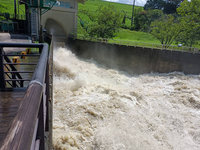 颱風帶來豐沛降雨  阿公店水庫放水防淤