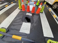 基隆愛一路2處坑洞  估9/30修繕完工