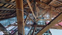 阿里山賓館歷史館整修  百年檜木屋頂桁架曝光