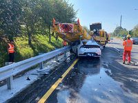 自小客開啟輔助駕駛  國道又見施工緩撞車挨撞