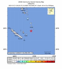 太平洋島國萬那杜南方外海強震 規模7.1