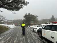 陽明山下雪啟動交管 北市警：交通順暢無開罰