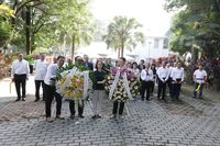 南僑機工公祭典禮  駐馬代表與僑界紀念碑獻花