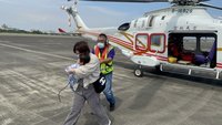 澎湖傷患後送  直升機在台南機場遭雷射光束干擾