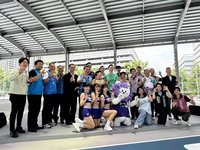 融入客家文化  竹北星際籃球場啟用