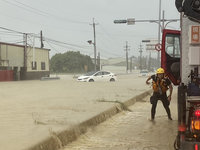 凱米颱風雨勢驚人  雲林多處淹水車輛受困