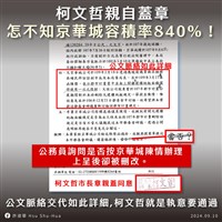 柯文哲稱不知京華城容積率爭議 議員許淑華揭蓋章公文