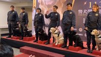 新北歡送6隻退役警犬 授榮譽獎章媒合領養家庭