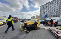 澎湖馬公自小客與計程車相撞  3人受傷送醫