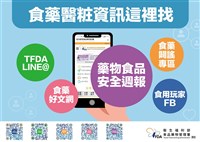 食安辦設電子報與社群粉專 民眾訂閱資訊不漏接