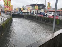 宜蘭打那岸圳排水道變紅  環保局查污染源