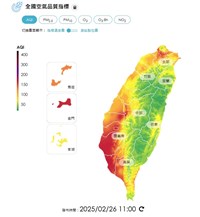 偏東風擴散條件差 西半部局部空氣品質亮紅燈