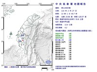 高雄甲仙規模4.2地震 最大震度高雄嘉義台南3級