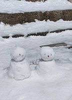 合歡山回暖仍有殘雪 遊客開心堆雪人