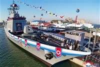 北韓新型驅逐艦下水 號稱配備最強大武器