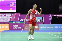泰國羽球公開賽  周天成男單直落二闖頭關