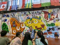 金門多年國小巨幅畫作將赴日參展  傳遞和平心聲