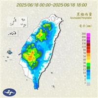 苗栗泰安累積雨量127毫米  西半部19日防大雨