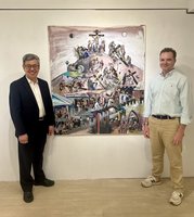 陳建仁參觀旅台美國創作者個展 肯定宗教藝術力量