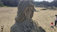 通霄沙雕藝術節登場倒數 作品遭破壞緊急修復