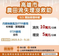 高市啟動「農田流失埋沒」災害救助　即日受理申請