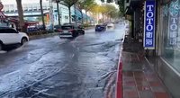 淡水自來水管破裂搶修中　路面溢水影響交通