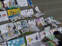 中秋連假志工湧光復助清淤　學童手繪畫加油打氣