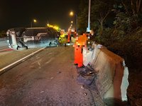 國1台南新營段4車追撞　4人受傷送醫