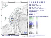 高雄甲仙地震規模4.7　最大震度嘉縣南高4級